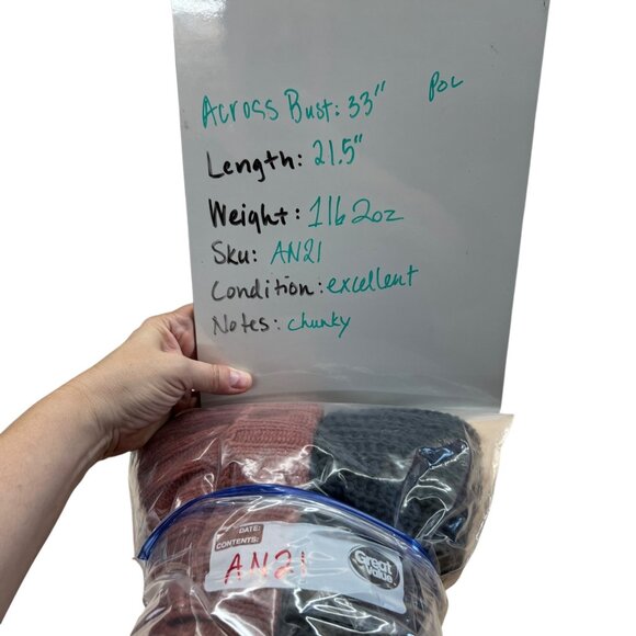 POL Chenille Colorblock Turtleneck Sweater Orange Ivory Size Medium - Picture 6 of 13